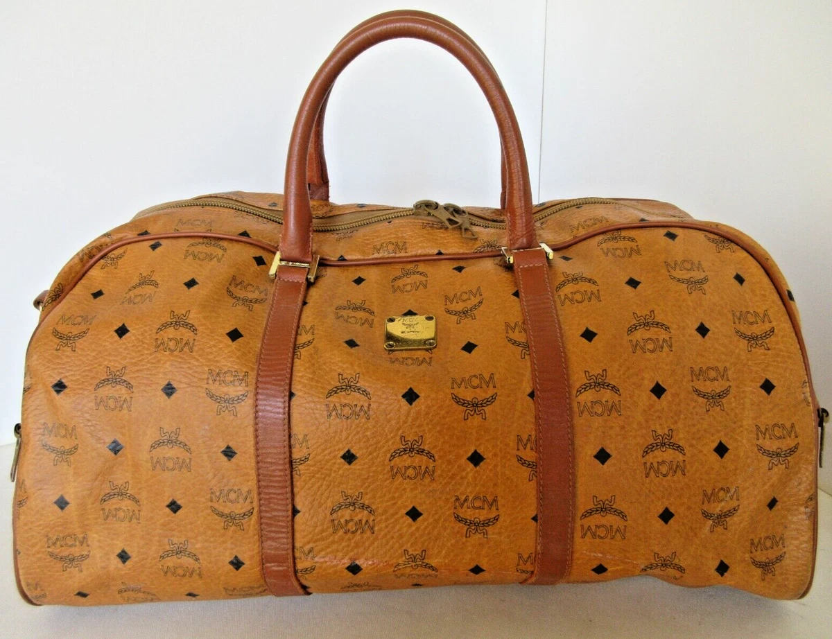 MCM duffle-type weekender bag. Authentic with logo plate/serial number.  ExCond!