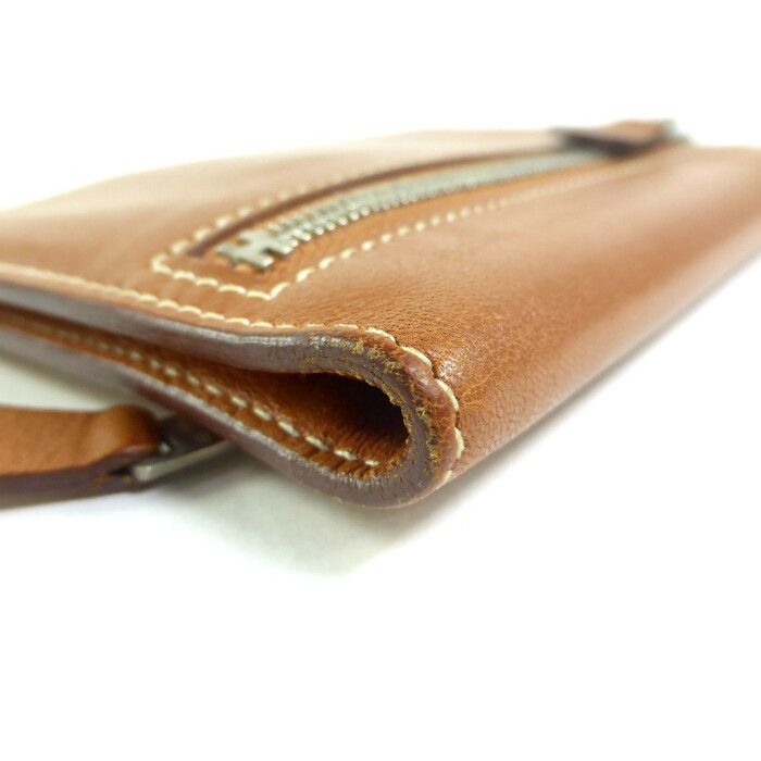 HERMES Zip-Zap Vaux Swift L Engraved Gold Bi-Fold Wallet