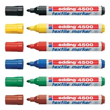 Edding 4500 Textile T-Shirt Fabric Pen Marker Pen - 2-3mm Line - All Colours