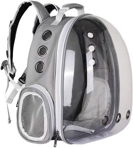 ASTRONAUT WINDOW DOG CAT PET TRAVEL BAG CARRIER BREATHABLE TRANSPARENT BACKPACK - Picture 5 of 8
