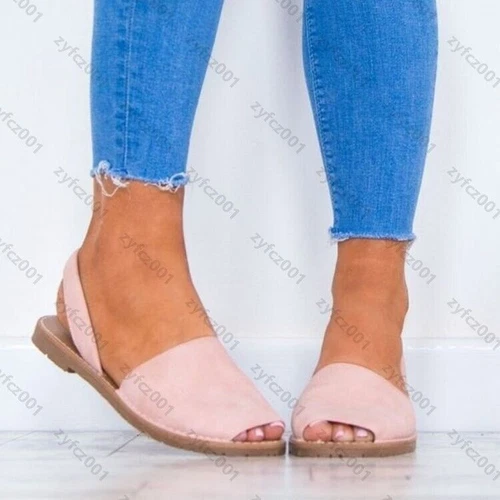 Sandalias planas menorquinas para mujer Mula española con cordones punta abierta verano zapatos para dama - Imagen 9 de 19