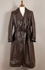 1940er Striwa German Officer’s Goatskin Leather Trenchcoat | Size 42-44
