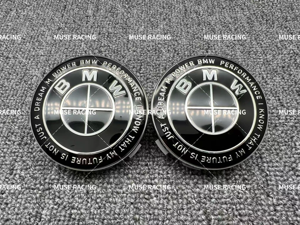 BMW Competition All Black Alloy 56mm 68mm Wheel Center Cap Hub Caps - Image 2 of 2