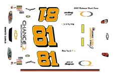 81 Martin Truex Jr. Chance Dale Jr Motorsports 1/64th HO Scale Slot Car Decals