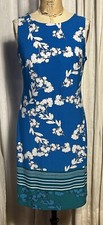 CHAPS Womens Straight Sleeveless Floral Print Jersey Dress Sz 6 Pre-owned 