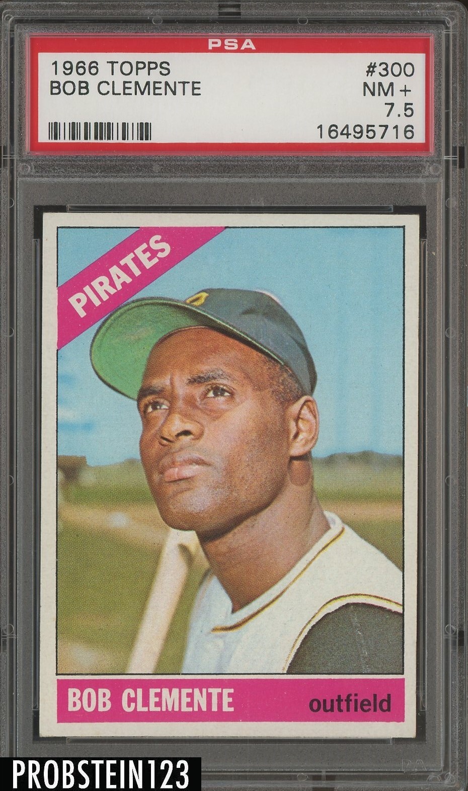 1966 Topps #300 Bob Roberto Clemente Pittsburgh Pirates HOF PSA 7.5 NM+
