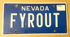 Nevada FYROUT Fire Out Vanity License Plate F...