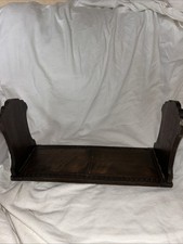 Stojak na litery składany wysuwany antyczny orzech włoski ręcznie rzeźbione drewno ok. 1900