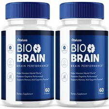 (2 Pack) Bio Brain Nootropic All Natural Formula Brain Supplement (120 Capsules)