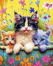 Kids' Painting by Numbers DIY Acrylic Painting Kit for Kids Colorful Cute Cat