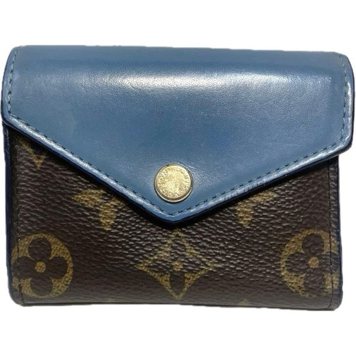 Louis Vuitton Monogram Portefeuille Zoe Compact Wallet Blue from Japan