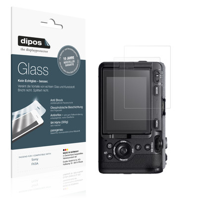2x Schutzfolie für Sony FX3A matt - Anti-Shock 9H Folie dipos Glass