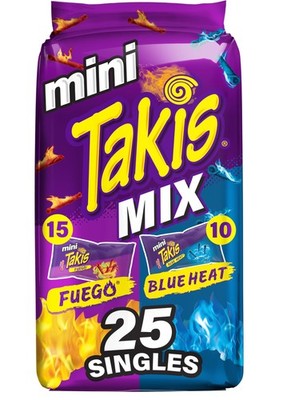 Takis Mini 25 pc / 1.23 oz Bite Size Variety Pack, 25 Ounce (Pack of 1)
