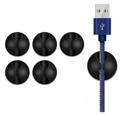 5 Stück Mini Gummi Desktop Kabel Organizer USB Typ-C Halter Clip für Telefon UK