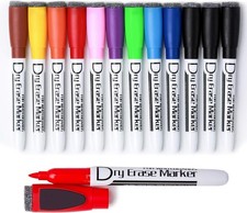 Magnetic Dry Erase Markers with Eraser Low Odor Fine Tip Whiteboard Pens Pack***