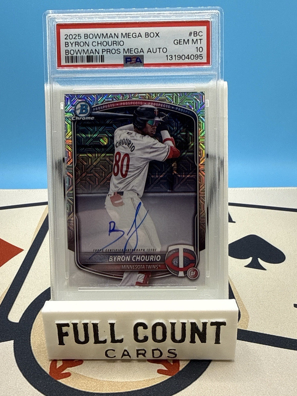 2025 Bowman Mega Box Byron Chourio Bowman Pros Auto PSA 10 Twins #BMA-BC