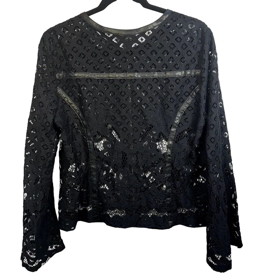 Thalia Sodi цветочный кружева чистый кардиган женщин L кокетка темно романтический шик - Изображение 4 из 4