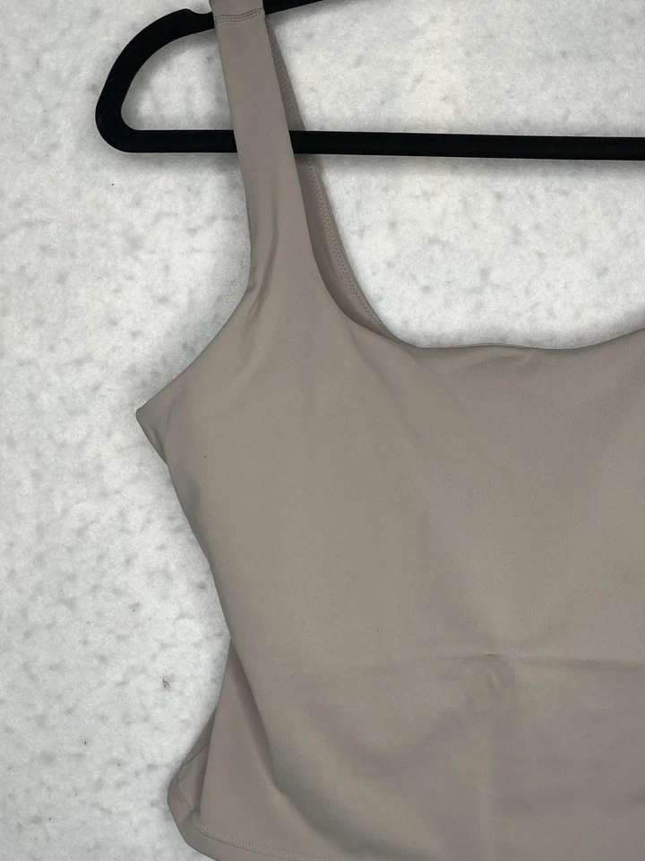 Fabletics Tank Top Womens Medium Brutalist Khaki PureLuxe Built-In Bra Athletic - Image 2 of 4