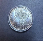 1881 cc Morgan Silver Dollar Uncirculated Near perfect condition. Encapsulated