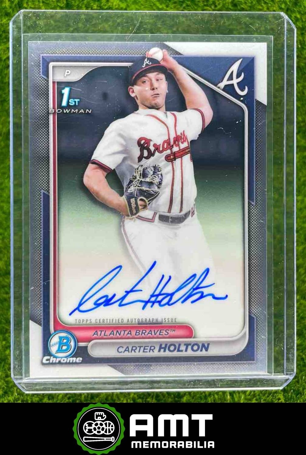 Carter Holton 2024 Bowman Draft Chrome Prospect Auto Atlanta Braves #CPA-CH
