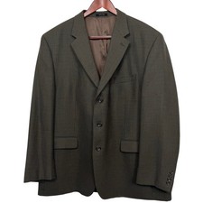 Ralph Ralph Lauren Mens 48R Wool Sport Coat Blazer Olive Brown Micro Check 3-Btn