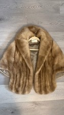 Vintage Mink Fur Cape / Stole   Autumn Haze