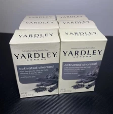 Lot of 6 Bars Yardley London Activated Charcoal Moisturizing Bath Soap 4.25oz Ea