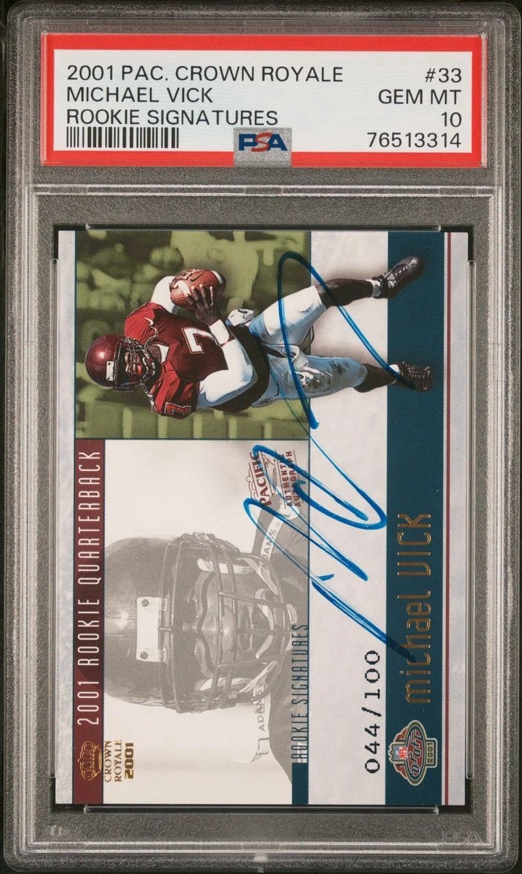 Michael Vick Pacific Crown Royale Rookie Signatures #33 Rookie Signatures