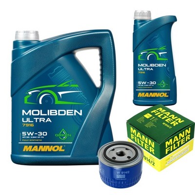 MANN Inspektionspaket 6L MANNOL Molibden Ultra 5W-30 für Lada Niva 1700 i 4x4