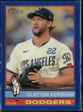 2025 Topps Heritage Chrome Blue Refractor /150 Clayton Kershaw #64 Dodgers