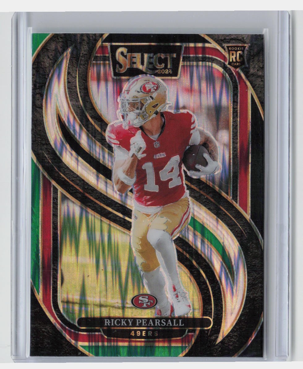 2024 Panini Select #173 Ricky Pearsall Black & Green Prizm Shock