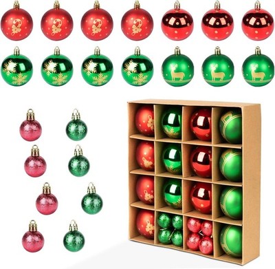 30pcs Christmas Baubles Set Xmas Tree Decoration Hanging Ornaments Holiday Decor