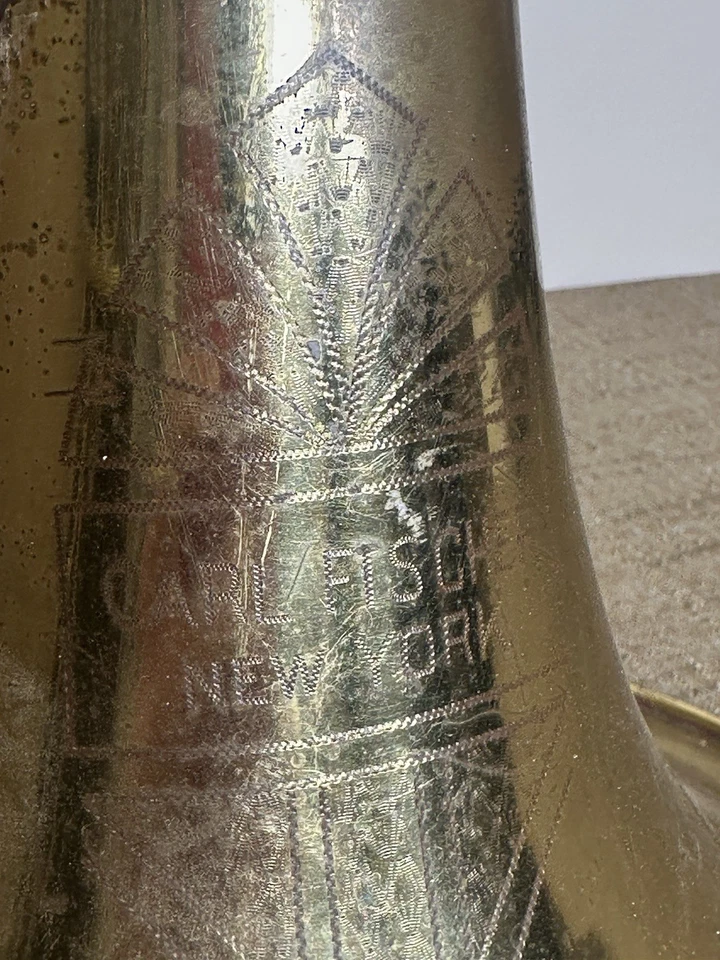 Vintage Único Chifre Francês-Raro-Carl Fisher-Feito na Itália (Como Está) - Imagem 4 de 4