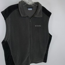 Columbia Men's Gray/black Fleece Vest Full Zip Size Large