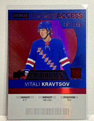2021-22 Upper Deck Credentials - 2020-21 Debut Ticket Access Vitali Kravtsov...