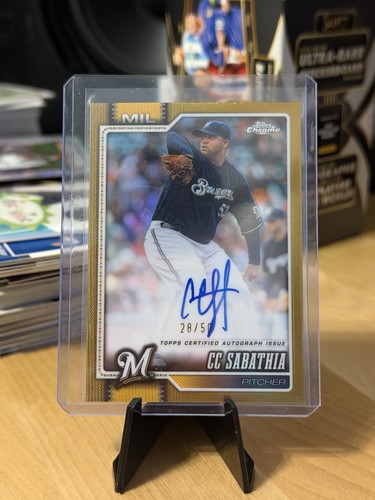 2026 Topps Chrome CC SABATHIA Gold Refractor Legends Auto /50 HOF