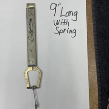 Antique Wall Clock Pendulum Hanger Wood Rod Brass Fitting9”L W/suspension Spring