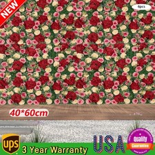 6 Pcs Wedding Artificial Flower Wall Panel Backdrop Rose Hydrangea Flower Decor