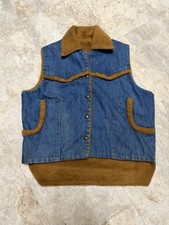 Vintage Sherpa Lined Jean Vest. Brand Unknown