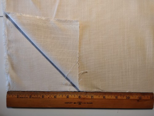 Linen Look Sewing Fabric Beige Poly/Cotton Blend - 1 Yard x 60" Wide - Picture 3 of 4