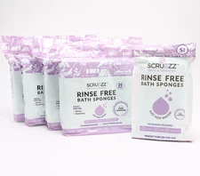 SCRUBZZ Rinse Free 105pc Bath Single Use Shower Sponges-Aloe Vera