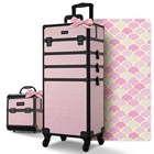 BYOOTIQUE Makeup Train Case w/ Cube Case Cosmetic Organizer Art Deco Bloom — photo 1