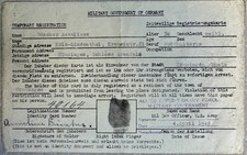 WW2 Temporary Registration-Military Gov. of Germany- April 4, 1945