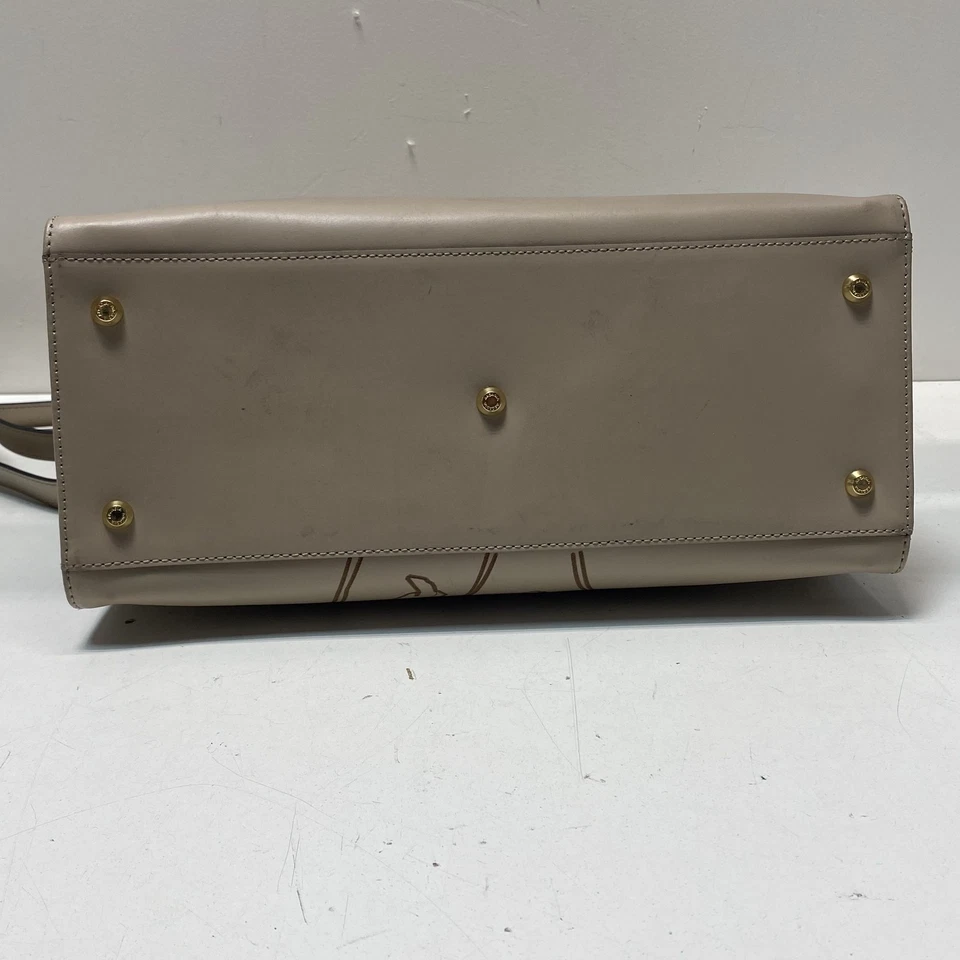 Arcadia Beige Floral Satchel Top Handle Bag - Image 3 of 4