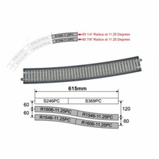 Kato USA 2-331 HO Scale 1606mm 11.25 Concrete Tie Large Radius Curve Track 4