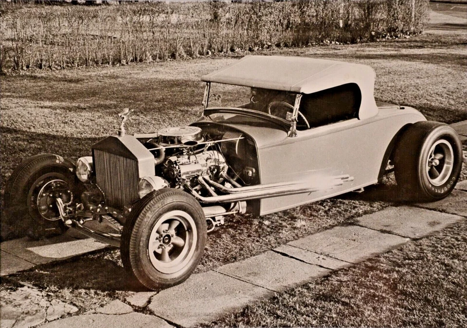 Fotografía de coche Hot Rod Roadster gelatina plateada original de colección ALFREDO VALENTE Foto 3 de 4