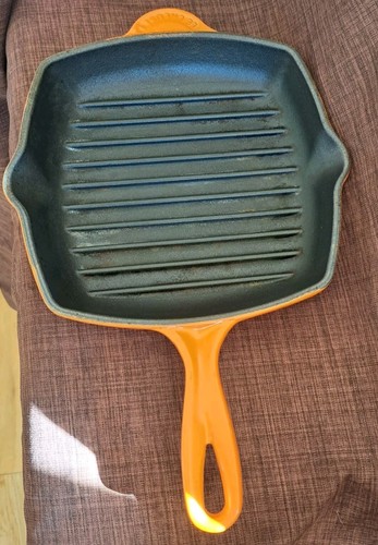 LE CREUSET GRIDDLE SQUARE CAST IRON ENAMEL SKILLET PAN VOLCANIC ORANGE 20cm - 第 1/9 張圖片