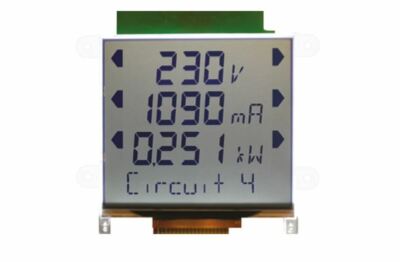 KS008A6W Alphanumerisches LCD-Display weiß, 4 Reihen mal 10 Zeichen, transflektiv