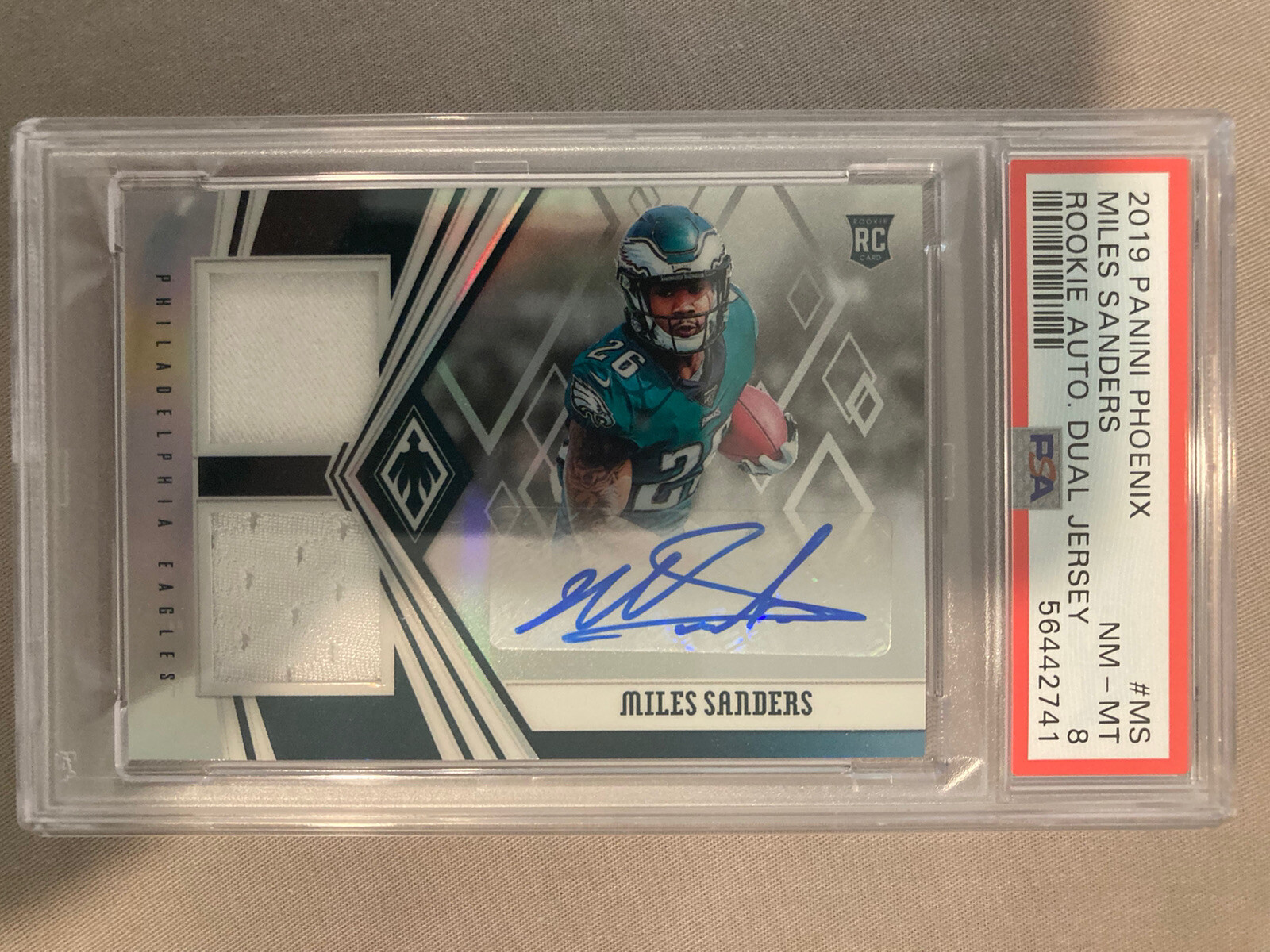 Miles Sanders Panini Phoenix Rookie Autograph Dual Jersey #MS Base