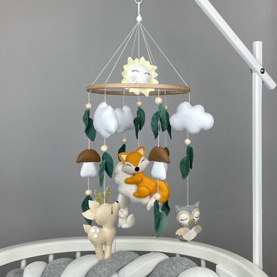 Felt Baby Mobile, Nature Mobile, Forest Mobile, Woodland Mobile, Forest  Nursery Decor, Baby Crib Mobile, Newborn Gift, Baby Boy Nursery - Main Image